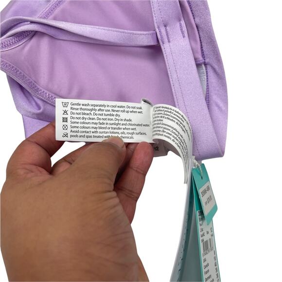 Seafolly Shine On Fixes Tri Bikini Top Lilac Size 8 - Picture 7 of 9